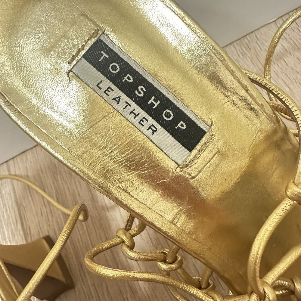 Top Shop Rafi Premium Leather Caged Heel Sandal 8.5 - Picture 4 of 10